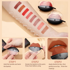 QIBEST Lip - shaped Lipstick Makeup Lazy Lipstick Velvet Matte Moisturizing Lip Gloss Waterproof Non - stick Cup Long Lasting Makeup - SHOWLU FASHION STORE