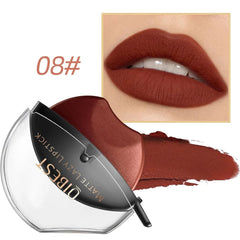 QIBEST Lip - shaped Lipstick Makeup Lazy Lipstick Velvet Matte Moisturizing Lip Gloss Waterproof Non - stick Cup Long Lasting Makeup - SHOWLU FASHION STORE