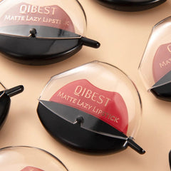 QIBEST Lip - shaped Lipstick Makeup Lazy Lipstick Velvet Matte Moisturizing Lip Gloss Waterproof Non - stick Cup Long Lasting Makeup - SHOWLU FASHION STORE