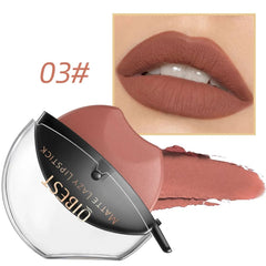 QIBEST Lip - shaped Lipstick Makeup Lazy Lipstick Velvet Matte Moisturizing Lip Gloss Waterproof Non - stick Cup Long Lasting Makeup - SHOWLU FASHION STORE