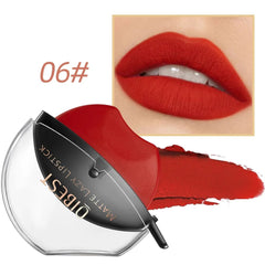 QIBEST Lip - shaped Lipstick Makeup Lazy Lipstick Velvet Matte Moisturizing Lip Gloss Waterproof Non - stick Cup Long Lasting Makeup - SHOWLU FASHION STORE