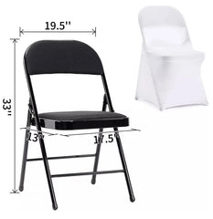 READOR 100Pcs stretch party banquet chair slipcovers black wedding spandex folding chair cover for weddings - SHOWLU FASHION STORE