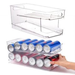 Refrigerator Organizer Bins 2 - layer Automatic Rolling Beverage Soda Can Storage Box for Fridge Beverage Organizer for Beer Soda - SHOWLU FASHION STORE