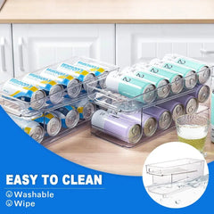 Refrigerator Organizer Bins 2 - layer Automatic Rolling Beverage Soda Can Storage Box for Fridge Beverage Organizer for Beer Soda - SHOWLU FASHION STORE