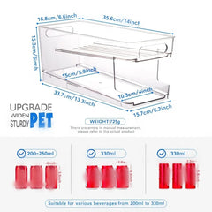 Refrigerator Organizer Bins 2 - layer Automatic Rolling Beverage Soda Can Storage Box for Fridge Beverage Organizer for Beer Soda - SHOWLU FASHION STORE