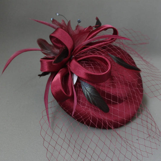 Retro Party Gathering Billycock Headdress Elegant Veil - SHOWLU FASHION STORE