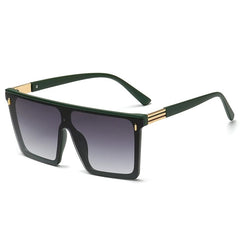 Retro Rectangular One - Piece Super Large Rim Sunglasses for a Slim Look - SHOWLU FASHION STORE