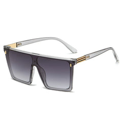 Retro Rectangular One - Piece Super Large Rim Sunglasses for a Slim Look - SHOWLU FASHION STORE