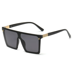 Retro Rectangular One - Piece Super Large Rim Sunglasses for a Slim Look - SHOWLU FASHION STORE