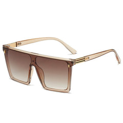 Retro Rectangular One - Piece Super Large Rim Sunglasses for a Slim Look - SHOWLU FASHION STORE