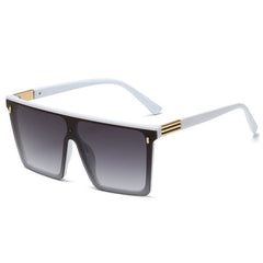 Retro Rectangular One - Piece Super Large Rim Sunglasses for a Slim Look - SHOWLU FASHION STORE