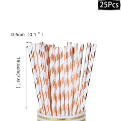 Rose Gold birthday Tableware Paper Towel Cup Plate tablecloth Disposable set Adult Birthday Party Decorations Wedding Tableware - SHOWLU FASHION STORE