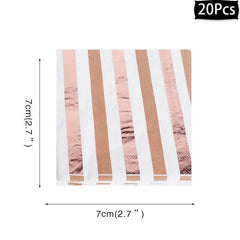 Rose Gold birthday Tableware Paper Towel Cup Plate tablecloth Disposable set Adult Birthday Party Decorations Wedding Tableware - SHOWLU FASHION STORE