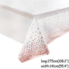 Rose Gold birthday Tableware Paper Towel Cup Plate tablecloth Disposable set Adult Birthday Party Decorations Wedding Tableware - SHOWLU FASHION STORE