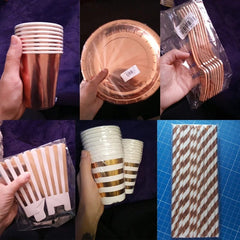 Rose Gold birthday Tableware Paper Towel Cup Plate tablecloth Disposable set Adult Birthday Party Decorations Wedding Tableware - SHOWLU FASHION STORE