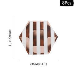Rose Gold birthday Tableware Paper Towel Cup Plate tablecloth Disposable set Adult Birthday Party Decorations Wedding Tableware - SHOWLU FASHION STORE