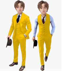 Royal Blue Kids Boys Suit Jacket Pants Vest 3 Piece Set Wedding Tuxedo Fashion Design 2 - 16 Years Customized Clothes Child Blazer - SHOWLU FASHION STORE