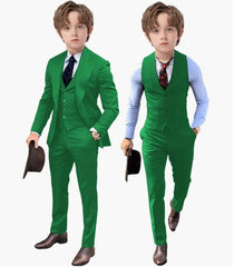 Royal Blue Kids Boys Suit Jacket Pants Vest 3 Piece Set Wedding Tuxedo Fashion Design 2 - 16 Years Customized Clothes Child Blazer - SHOWLU FASHION STORE