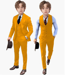 Royal Blue Kids Boys Suit Jacket Pants Vest 3 Piece Set Wedding Tuxedo Fashion Design 2 - 16 Years Customized Clothes Child Blazer - SHOWLU FASHION STORE