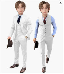 Royal Blue Kids Boys Suit Jacket Pants Vest 3 Piece Set Wedding Tuxedo Fashion Design 2 - 16 Years Customized Clothes Child Blazer - SHOWLU FASHION STORE