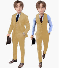Royal Blue Kids Boys Suit Jacket Pants Vest 3 Piece Set Wedding Tuxedo Fashion Design 2 - 16 Years Customized Clothes Child Blazer - SHOWLU FASHION STORE