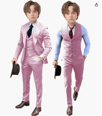 Royal Blue Kids Boys Suit Jacket Pants Vest 3 Piece Set Wedding Tuxedo Fashion Design 2 - 16 Years Customized Clothes Child Blazer - SHOWLU FASHION STORE
