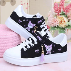 Sanrio Kuromi girl canvas shoes 2023 spring autumn sports shoes children's soft - soled sneakers student skate shoes casual shoes - SHOWLU FASHION STORE