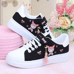 Sanrio Kuromi girl canvas shoes 2023 spring autumn sports shoes children's soft - soled sneakers student skate shoes casual shoes - SHOWLU FASHION STORE