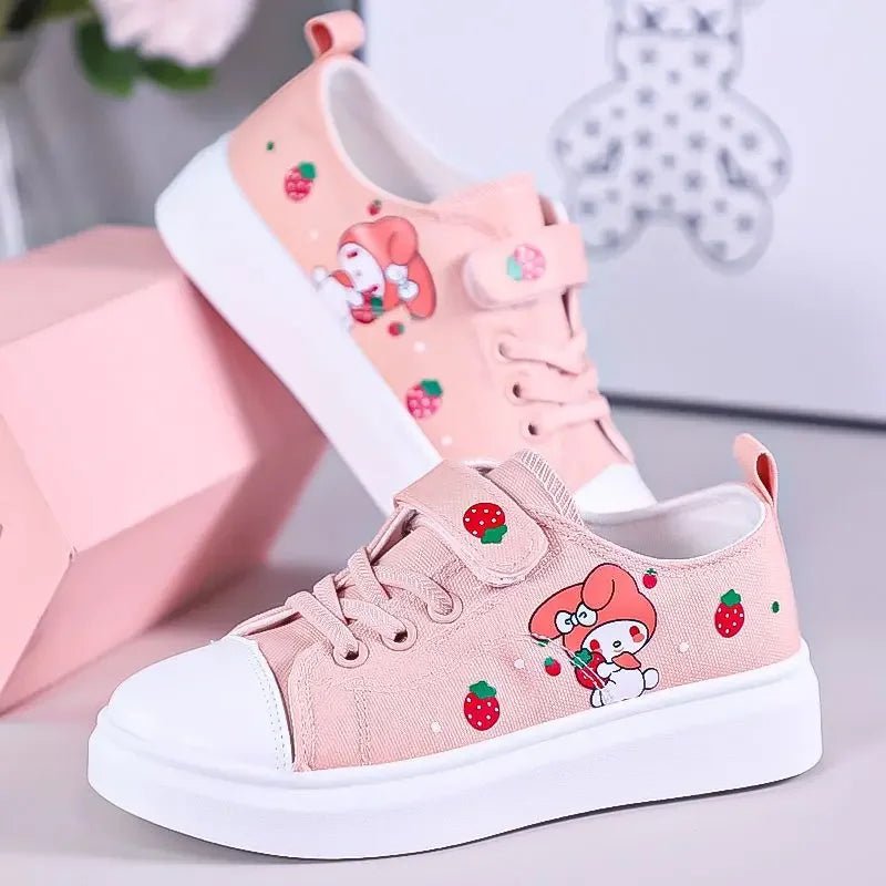 Sanrio Kuromi girl canvas shoes 2023 spring autumn sports shoes children's soft - soled sneakers student skate shoes casual shoes - SHOWLU FASHION STORE