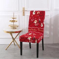 Santa Chair Covers for Dining Room Christmas Removable Slipcovers for Dining Chair Red Spandex Kitchen Chair Slipcovers Set - SHOWLU FASHION STORE