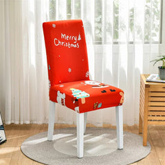Santa Chair Covers for Dining Room Christmas Removable Slipcovers for Dining Chair Red Spandex Kitchen Chair Slipcovers Set - SHOWLU FASHION STORE