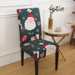 Santa Chair Covers for Dining Room Christmas Removable Slipcovers for Dining Chair Red Spandex Kitchen Chair Slipcovers Set - SHOWLU FASHION STORE