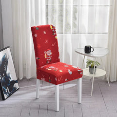Santa Chair Covers for Dining Room Christmas Removable Slipcovers for Dining Chair Red Spandex Kitchen Chair Slipcovers Set - SHOWLU FASHION STORE