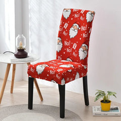 Santa Chair Covers for Dining Room Christmas Removable Slipcovers for Dining Chair Red Spandex Kitchen Chair Slipcovers Set - SHOWLU FASHION STORE