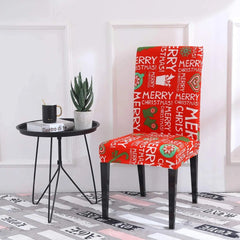 Santa Chair Covers for Dining Room Christmas Removable Slipcovers for Dining Chair Red Spandex Kitchen Chair Slipcovers Set - SHOWLU FASHION STORE
