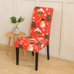 Santa Chair Covers for Dining Room Christmas Removable Slipcovers for Dining Chair Red Spandex Kitchen Chair Slipcovers Set - SHOWLU FASHION STORE
