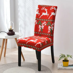 Santa Chair Covers for Dining Room Christmas Removable Slipcovers for Dining Chair Red Spandex Kitchen Chair Slipcovers Set - SHOWLU FASHION STORE