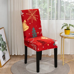 Santa Chair Covers for Dining Room Christmas Removable Slipcovers for Dining Chair Red Spandex Kitchen Chair Slipcovers Set - SHOWLU FASHION STORE