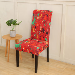 Santa Chair Covers for Dining Room Christmas Removable Slipcovers for Dining Chair Red Spandex Kitchen Chair Slipcovers Set - SHOWLU FASHION STORE