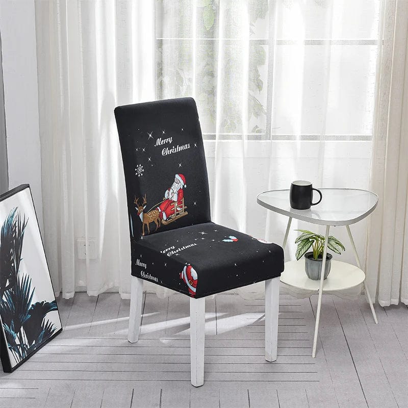 Santa Chair Covers for Dining Room Christmas Removable Slipcovers for Dining Chair Red Spandex Kitchen Chair Slipcovers Set - SHOWLU FASHION STORE