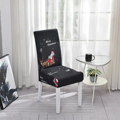 Santa Chair Covers for Dining Room Christmas Removable Slipcovers for Dining Chair Red Spandex Kitchen Chair Slipcovers Set - SHOWLU FASHION STORE