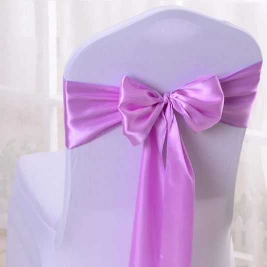 Satin Chair Sash Wedding Decoration Bow Tie Band Birthday Party Hotel Show Nice Design Shiny Colour - SHOWLU FASHION STORE