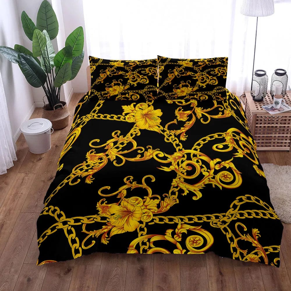 Seamless Chains Baroque Pattern Bohemian Bedding Set Small Single Twin Double Queen King Cal King Size Bed Linen Set - SHOWLU FASHION STORE