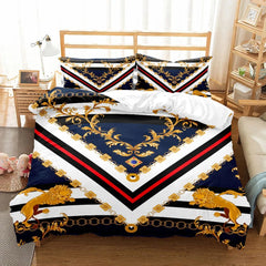 Seamless Chains Baroque Pattern Bohemian Bedding Set Small Single Twin Double Queen King Cal King Size Bed Linen Set - SHOWLU FASHION STORE