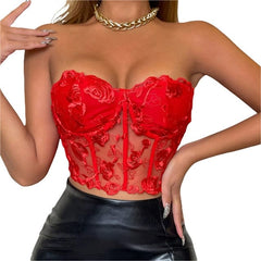 Sexy Mesh Slim Fit off Shoulder Wrap Chest Mesh Slim Fit off - Shoulder Tube Top Women - SHOWLU FASHION STORE