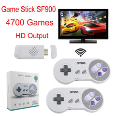 SF900 Consola for Super Nintendo 16 Bit Game Stick 4700 Retro Games HD Video Game Consoles for NES SNES Wireless Controller - SHOWLU FASHION STORE