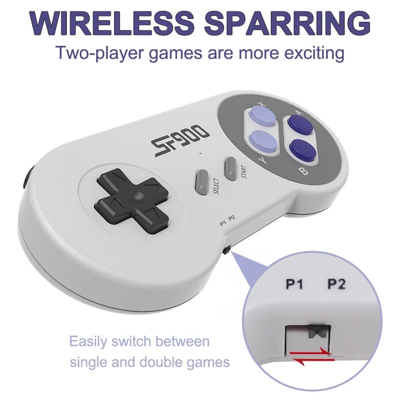SF900 Consola for Super Nintendo 16 Bit Game Stick 4700 Retro Games HD Video Game Consoles for NES SNES Wireless Controller - SHOWLU FASHION STORE