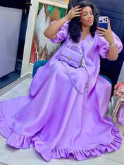 Shiny Riche African Clothing Wedding Daily Party Dashiki Robe Boubou Clothing Silk Soft And Skin Friendly Long Dresses Riche - SHOWLU FASHION STORE