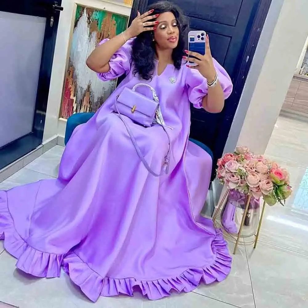 Shiny Riche African Clothing Wedding Daily Party Dashiki Robe Boubou Clothing Silk Soft And Skin Friendly Long Dresses Riche - SHOWLU FASHION STORE
