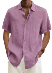 Shirt V - neck European and American Button Cotton Linen Casual Shirt - SHOWLU FASHION STORE